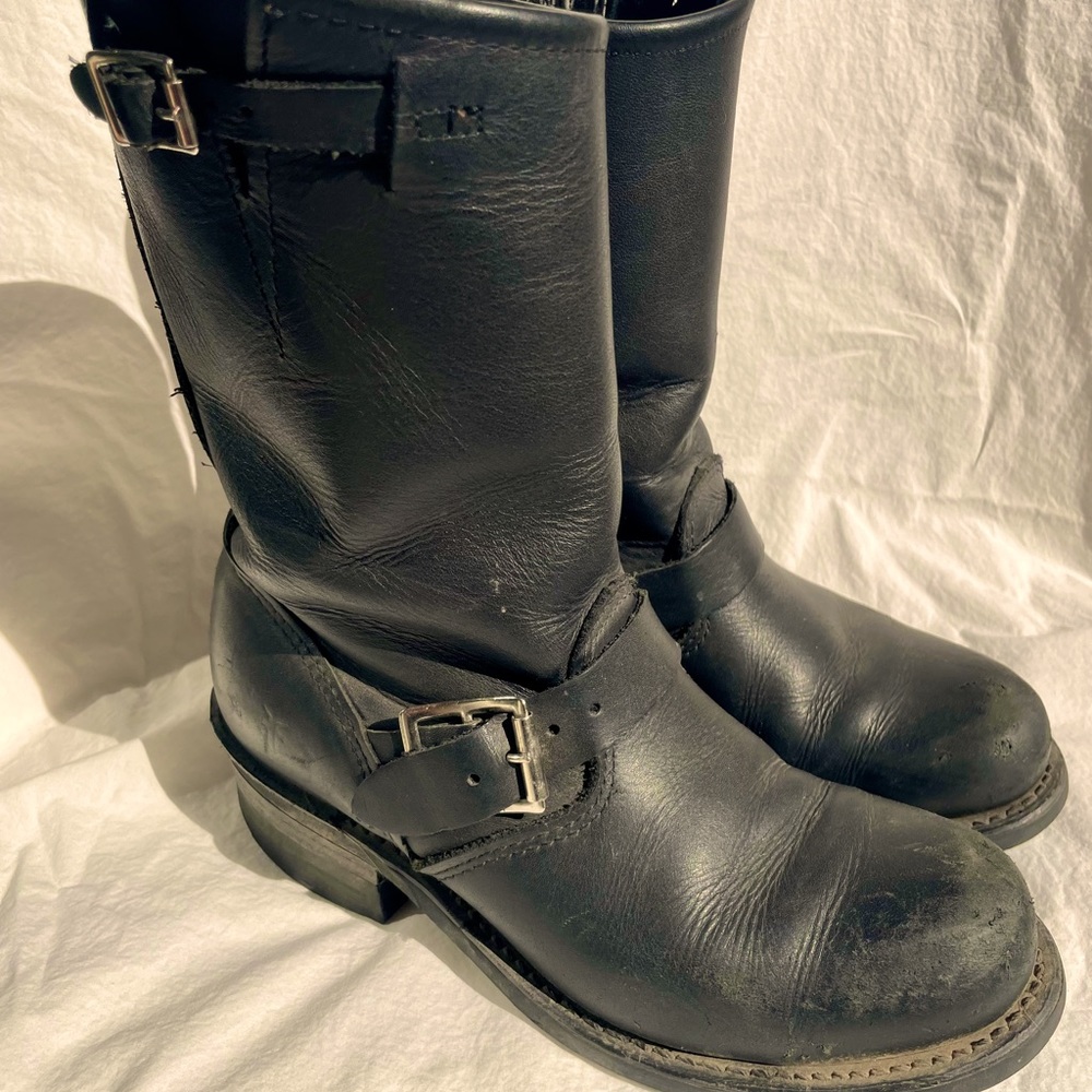 Frye Women’s Black Leather Engineer Boots Size 6.5